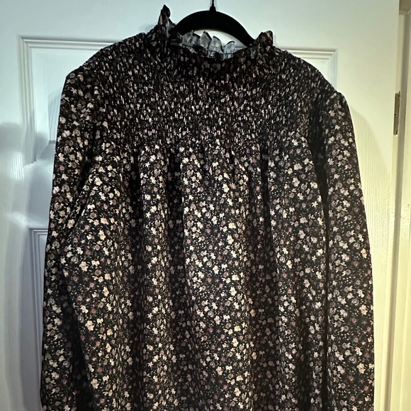 Contemporaine by Simons Floral Ruffle Blouse – XXL – High Neck & Dark Print - Picture 1 of 7
